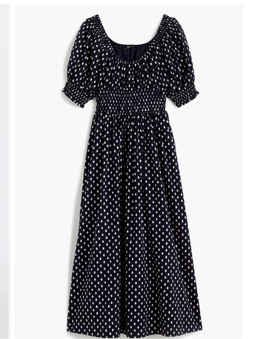 NWT Madewell Shibori Dot Smocked Waist Midi Dress - Picture 4 of 7